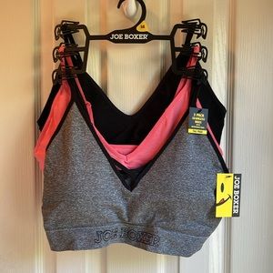 NWT JOE BOXER INTIMATE 3 BRA SET PINK-GRAY-BLACK!!!!